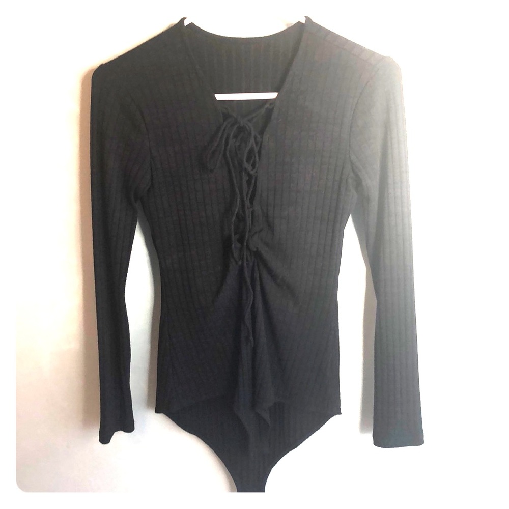 Vestique lace front bodysuit